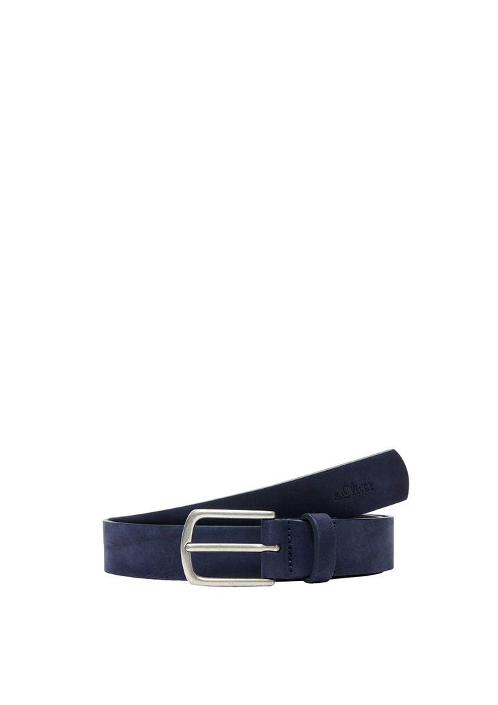 s.Oliver Leder Gürtel Leather Belt W80 Summer Navy blau