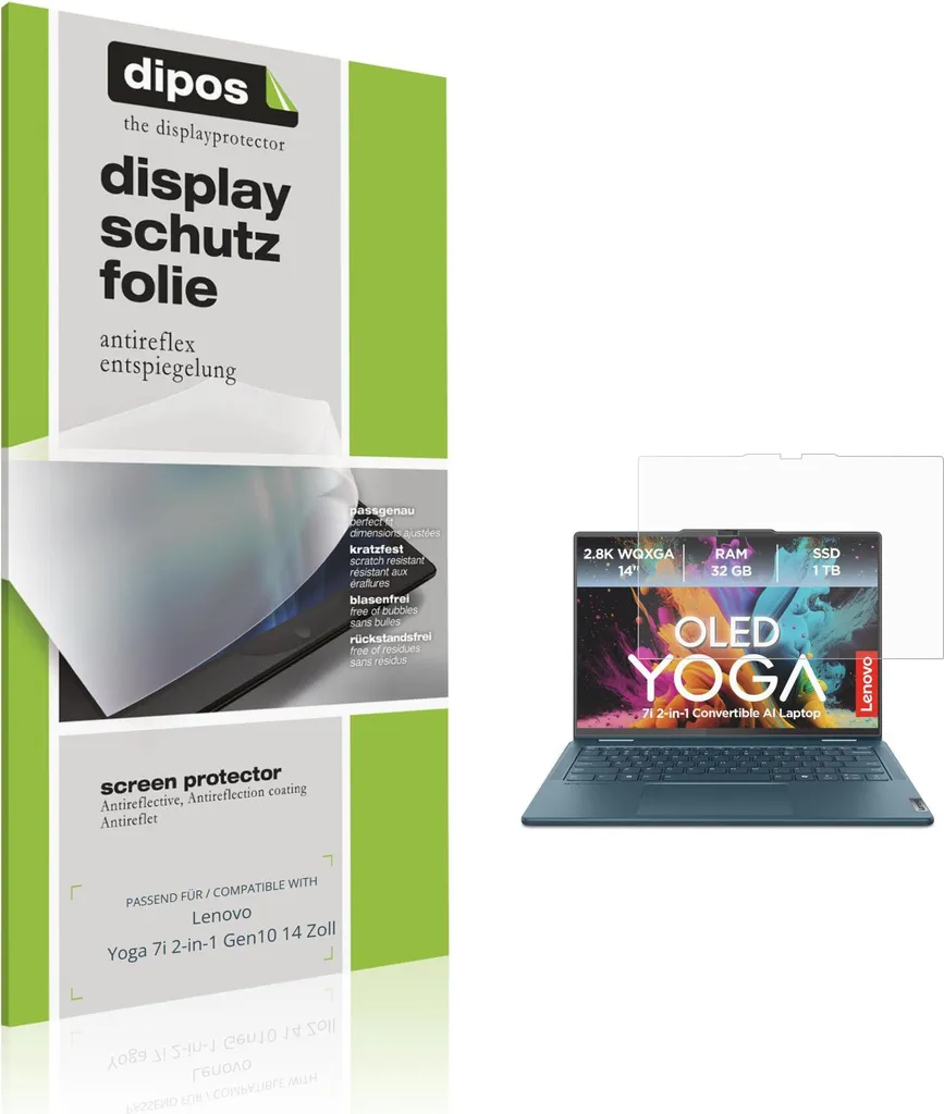 Film Protecteur Mat pour Lenovo Yoga 7i Gen10 14" Anti-Rayures 2 Pièces