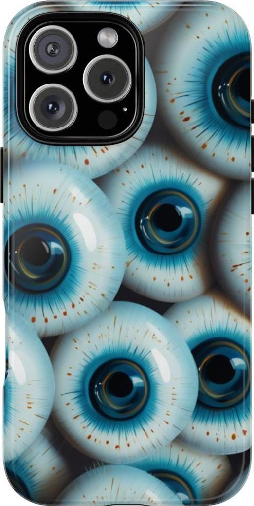Glänzendes Design mit blauen Augen – Hülle Kompatibel mit iPhone 16 Pro Max