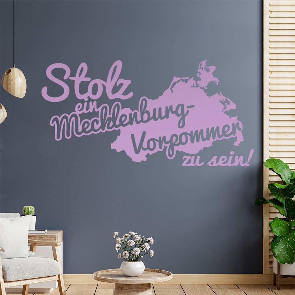 Mecklenburg-Vorpommer Stolz Wandtattoo Wandaufkleber Wall Sticker - Dekoration, Küche, Wohnzimmer, Schlafzimmer, Badezimmer