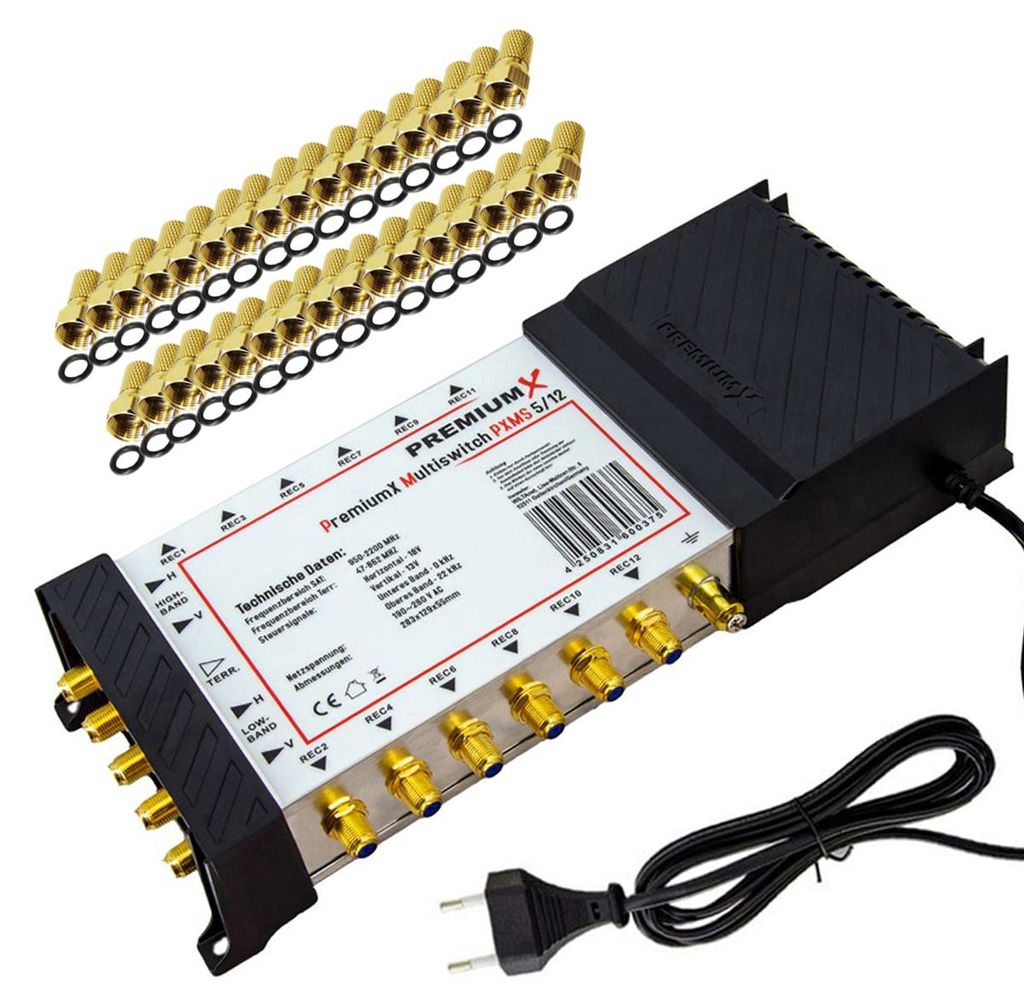 PremiumX Multischalter Set 5/12 Multiswitch SAT Verteiler Produktbild 