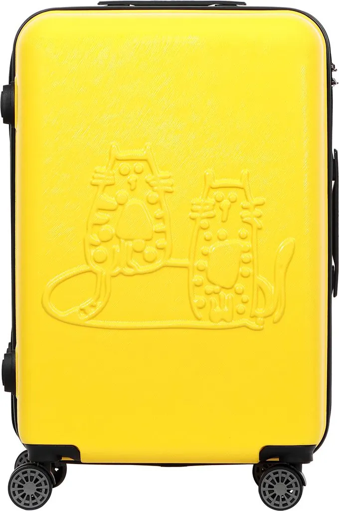 Valise de voyage Biggdesign Cats jaune idéale pour les vacances