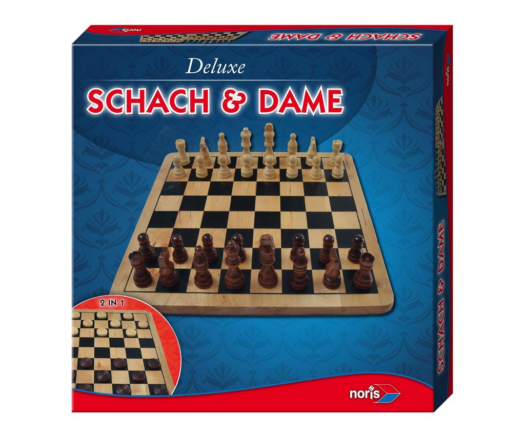 Noris Spiele Deluxe Holz - Schach & Dame; 606104577 Produktbild 