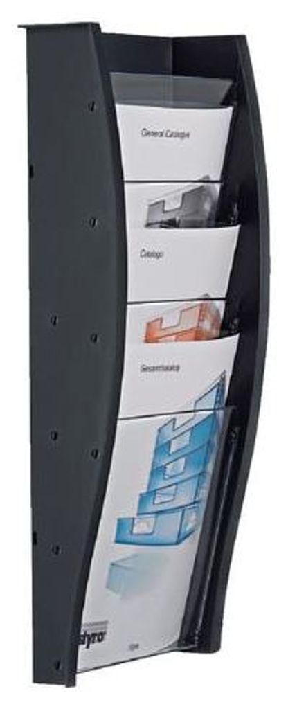 Wandprospekthalter styrodisplay A4 Kunststoff 4 Fächer lagoon