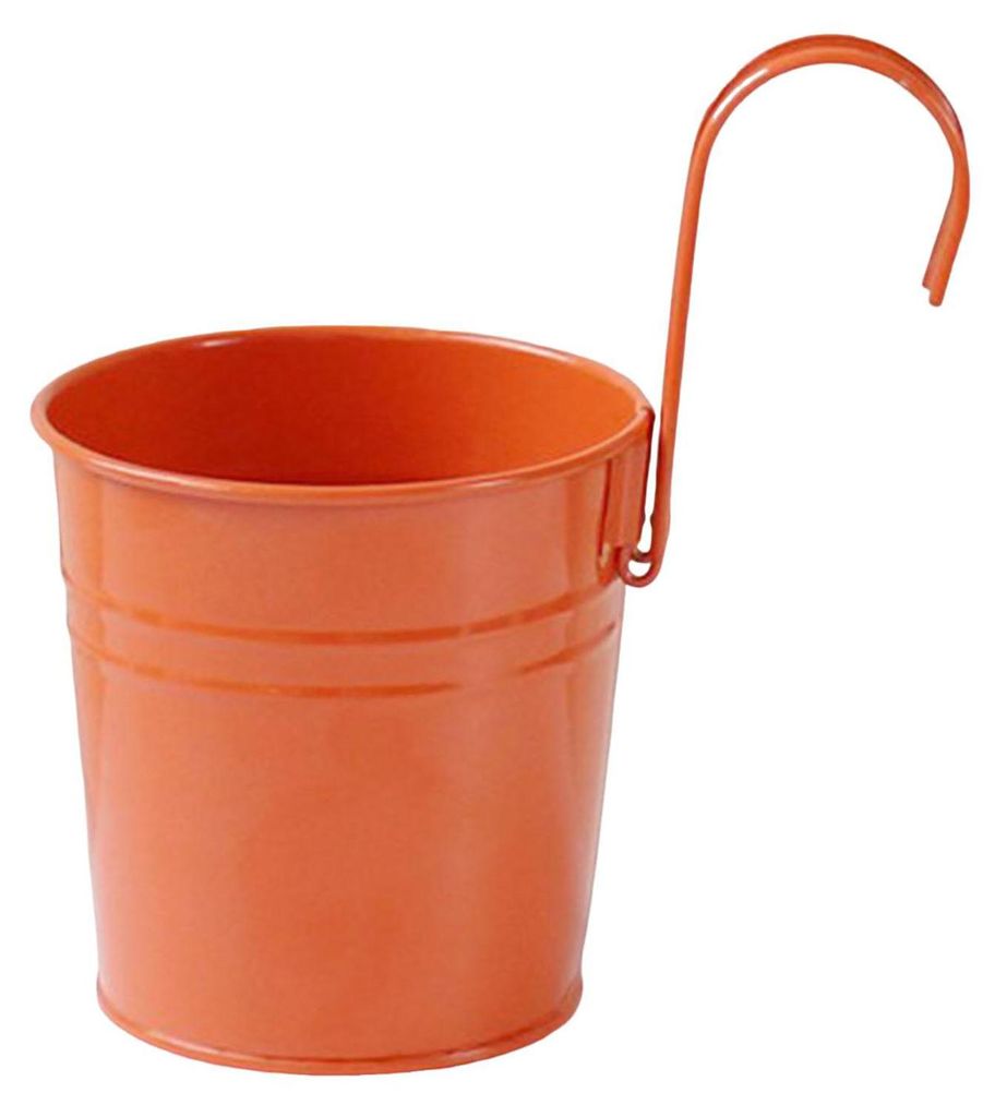 Hängender Blumentopf aus Eisen für Balkon und Terrasse mit abnehmbarem Haken, einfarbiger Kräutertopf für drinnen, Fenster, Garten, Zaun und Ge...