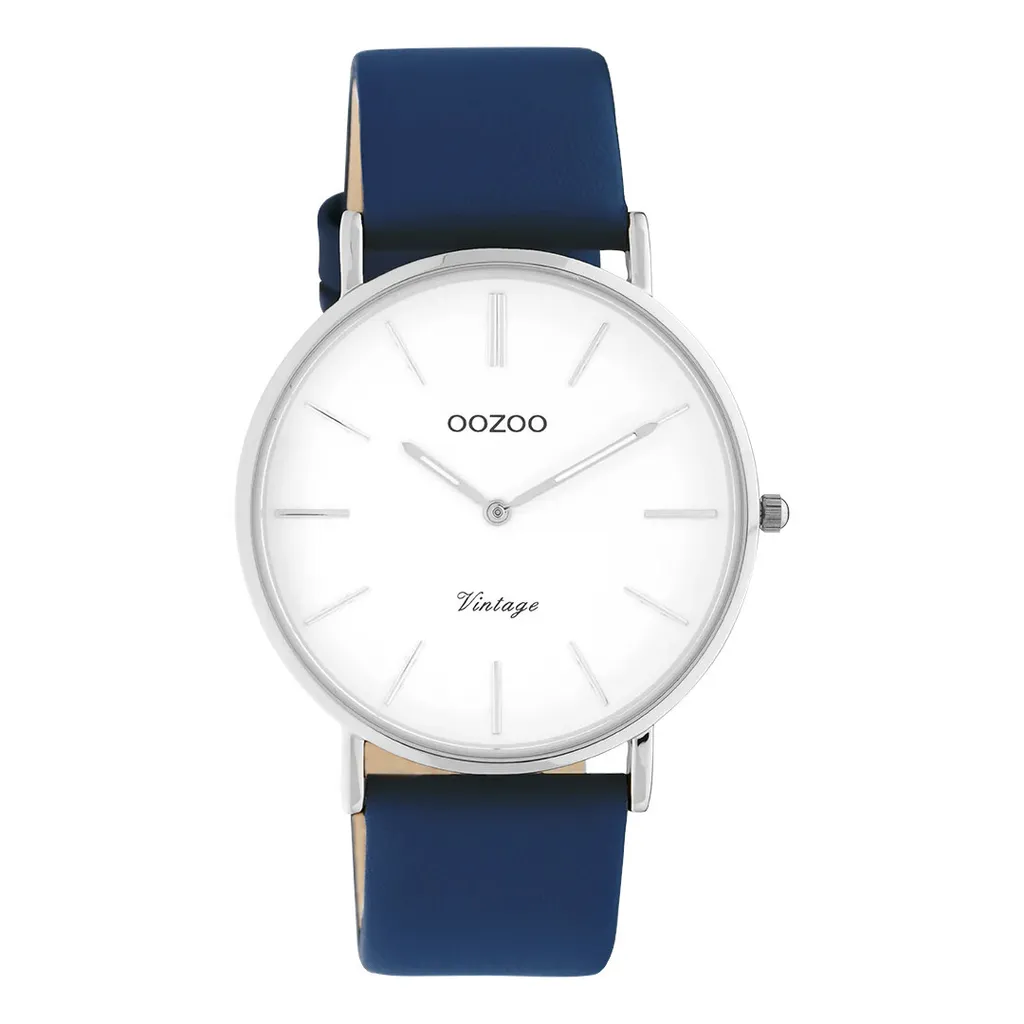 Montre Oozoo Vintage Series C20218 Femme Bracelet Cuir Bleu Foncé