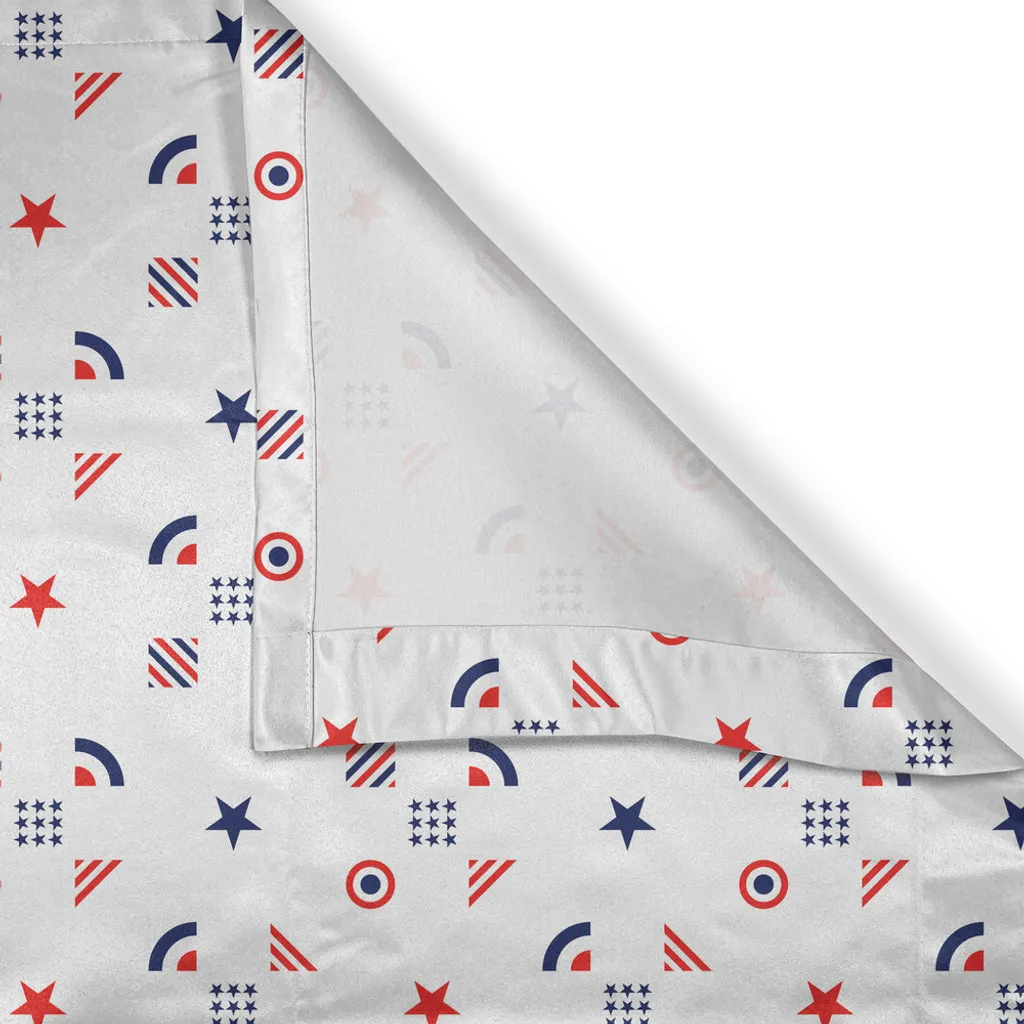 ABAKUHAUS USA Tenda con occhielli, illustrazione tradizionale astratta a forma di quadrato del quartiere di luglio, giorno dell'indipendenza, tende decorative a 2 pannelli per finestre, 280 cm x 245 cm, indaco rosso bianco - 4