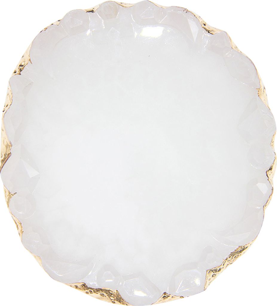 Harz Nail Art Farbpalette Acryl Ring Schmuck Halter Schale DIY Maniküre Werkzeug-Weiß