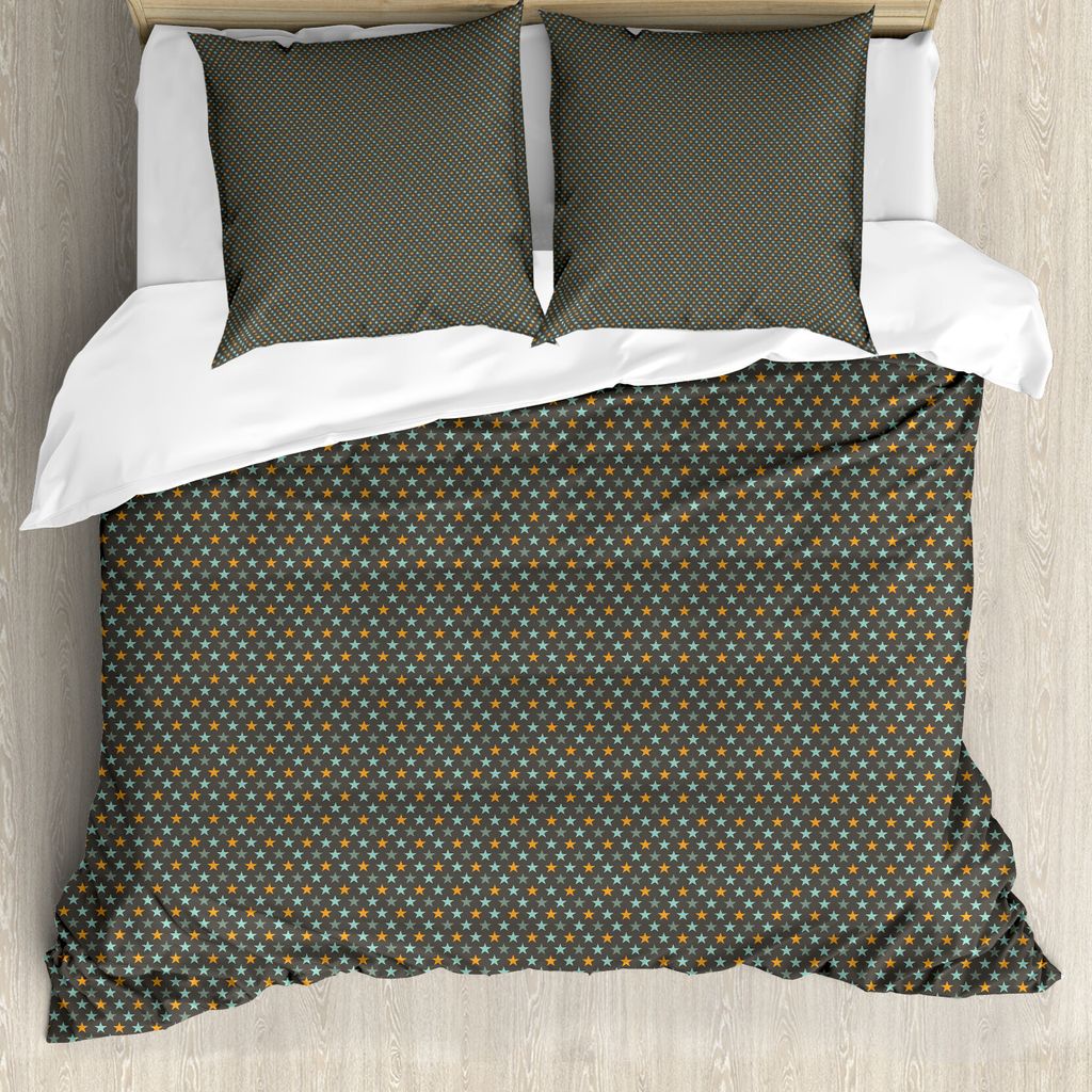 ABAKUHAUS Star Bettbezug Set für Einzelbetten, Symmetrische kleines Muster, Milbensicher Allergiker geeignet mit Kissenbezug, 155 cm x 220 cm - 80...