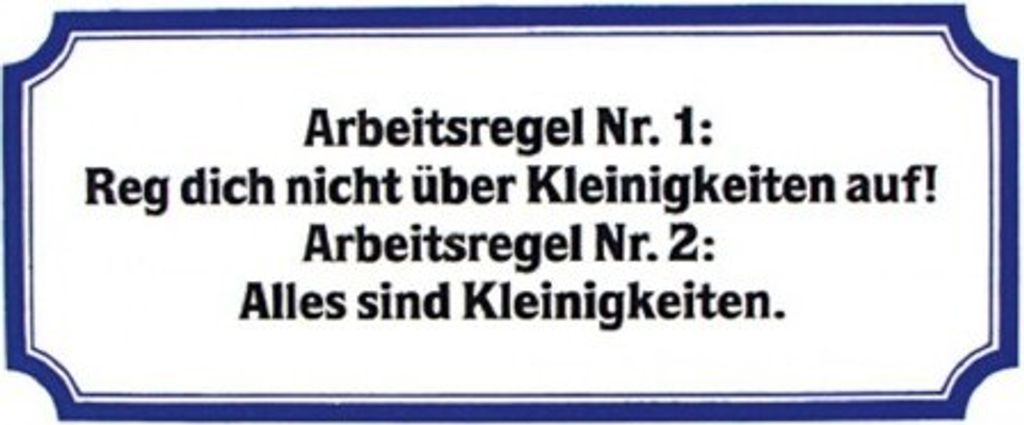 PVC Aufkleber Fun Auto-Applikation Spass-Motive und Sprüche - Arbeitsregel... - 303356 - Gr. ca. 17 x 8 cm