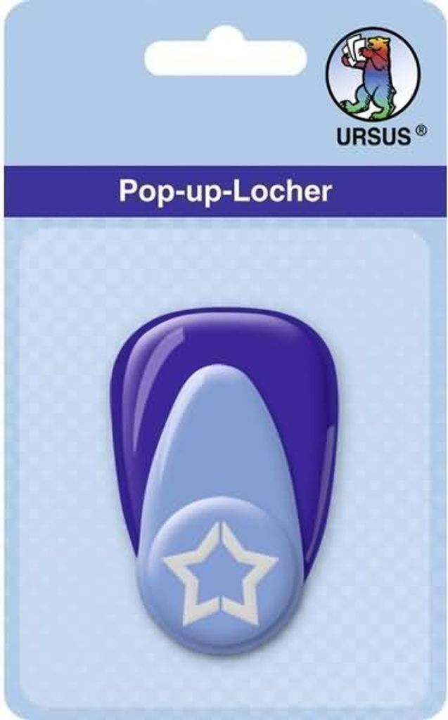 URSUS 19430026, Form Handwerksstanze, Blau, Kunststoff, Papier, 220 g/m², Karton mit Aufhänger