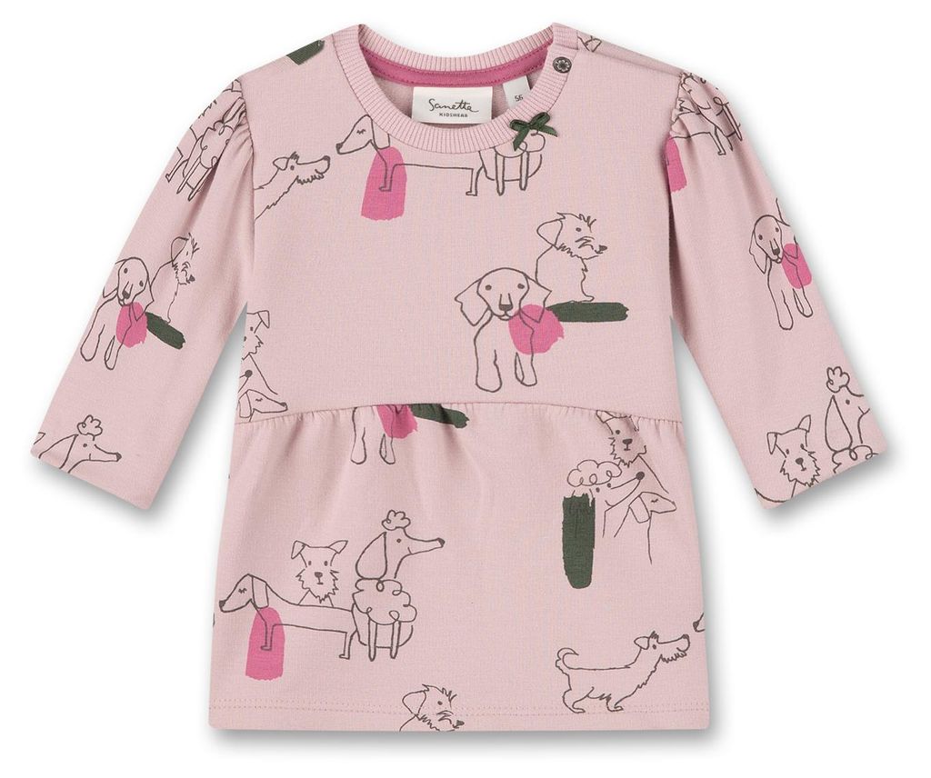 Sanetta Kidswear Mädchen-Sweatkleid Rosa 80