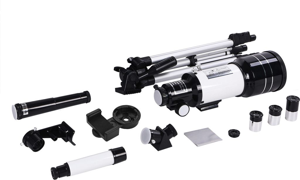 70 mm grosser astronomischer Refraktor, tragbares Teleskop mit 300 mm Brennweite, terrestrisches und astronomisches Teleskop mit Mondfilter, Stativ...
