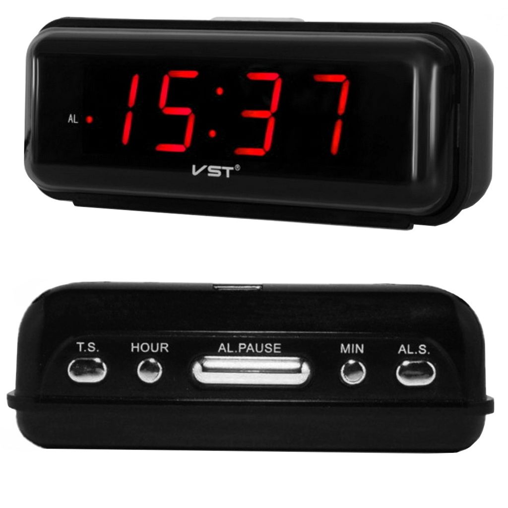 Moderner LED-Wecker VST-738 mit 24-Stunden-Anzeige, Produktbild 