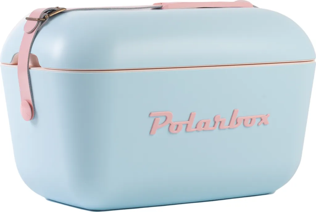 Polarbox 20L Celeste e Rosa: Borsa Frigo Vintage per il Tuo Campeggio