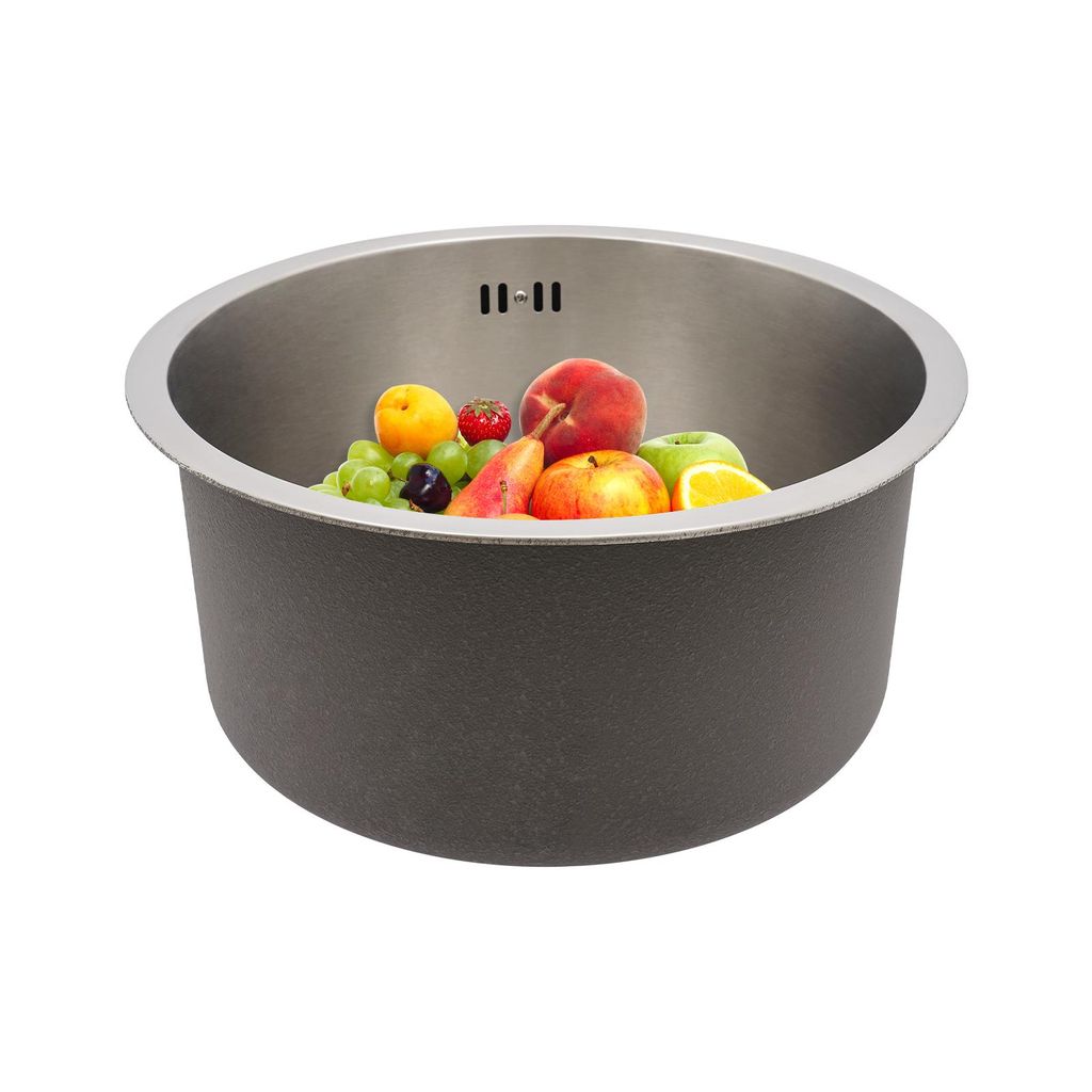 Rundspüle Edelstahlspüle Küchenspüle 41×19cm Rundes Spülbecken Einbauspüle Küchenarmatur Spültisch Ablaufzubehör Set Küchen Waschbecken ...