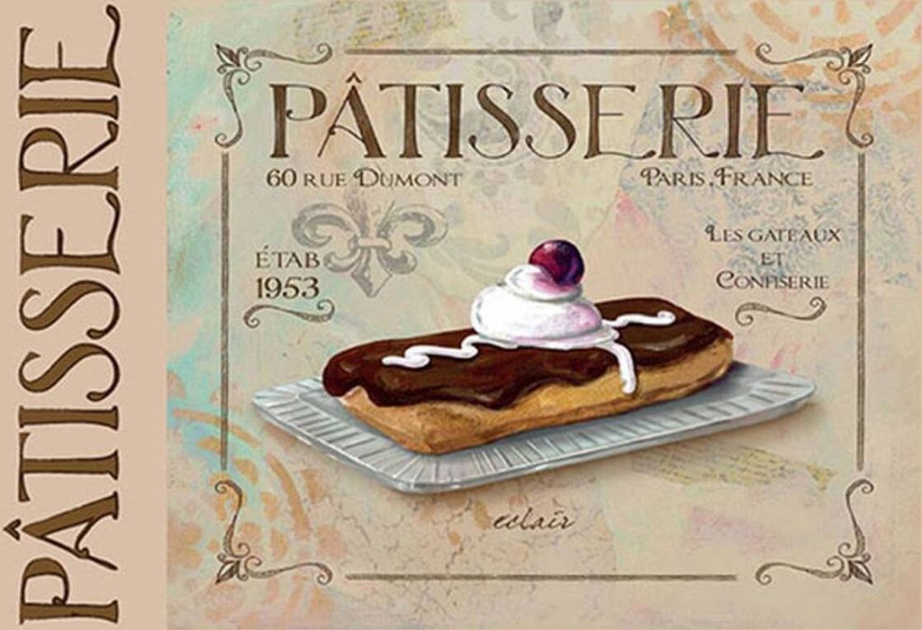 vianmo Holzschild 20x30 cm Patisserie Paris eclair Kuchen