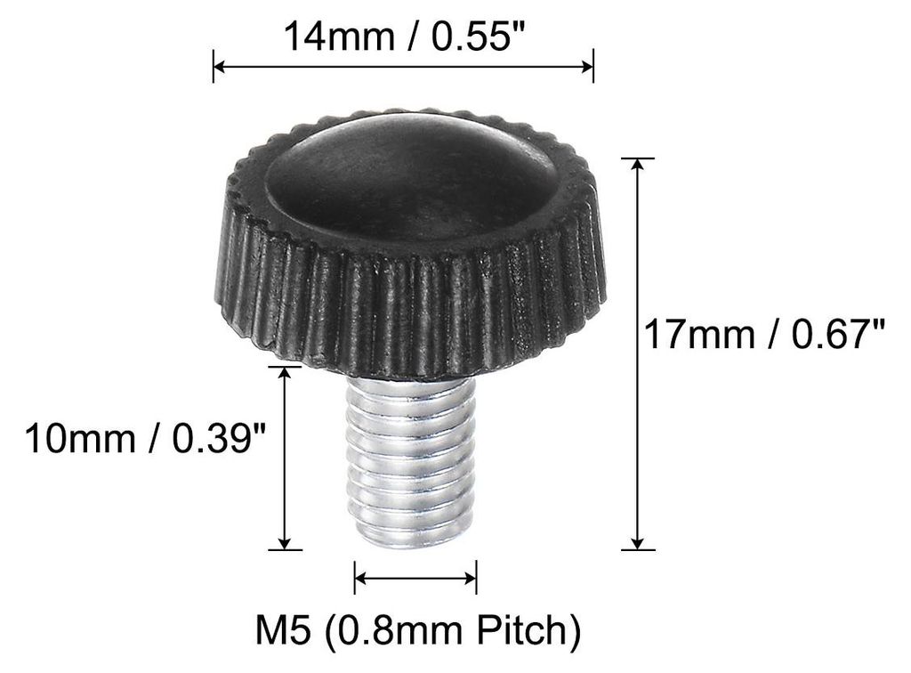 30 Stš¹ck R?ndelschraube M5 x 10mm Flš¹gelschrauben mit Gewinde, Rundkopf Klemmschrauben Befestigungsschraube Klemmkn?pfe Drehknopf fš¹r M?be...
