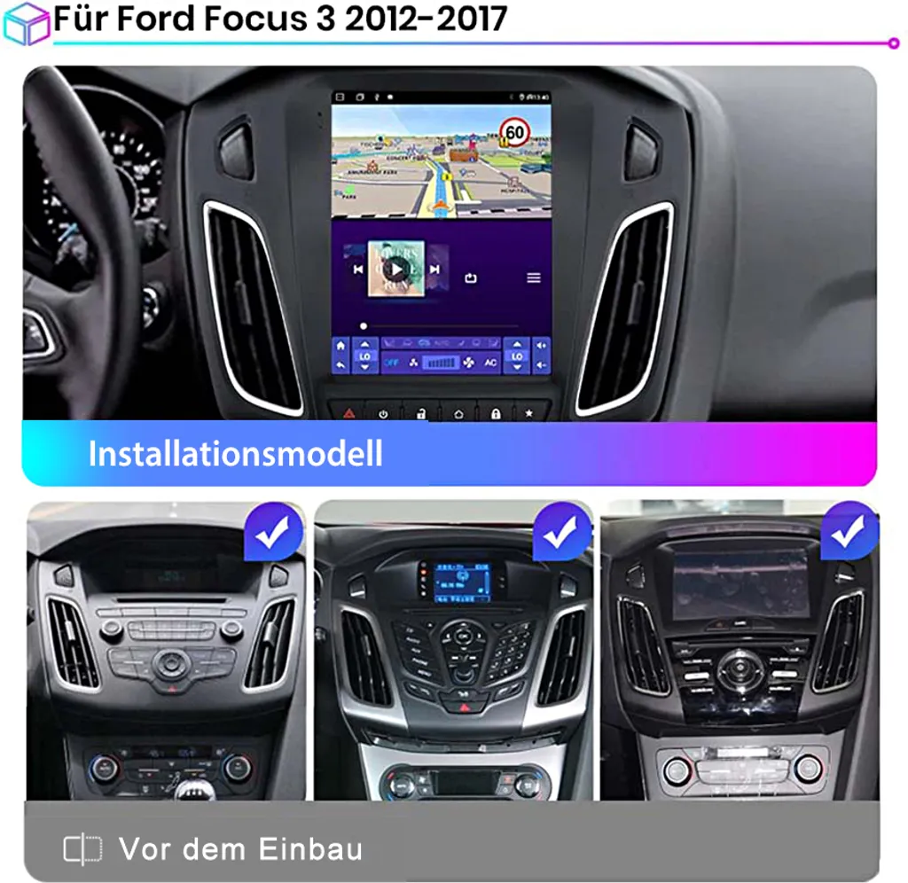 GPS Android Ford Focus III 2012-2018 WiFi Bluetooth pour Navigation - 3