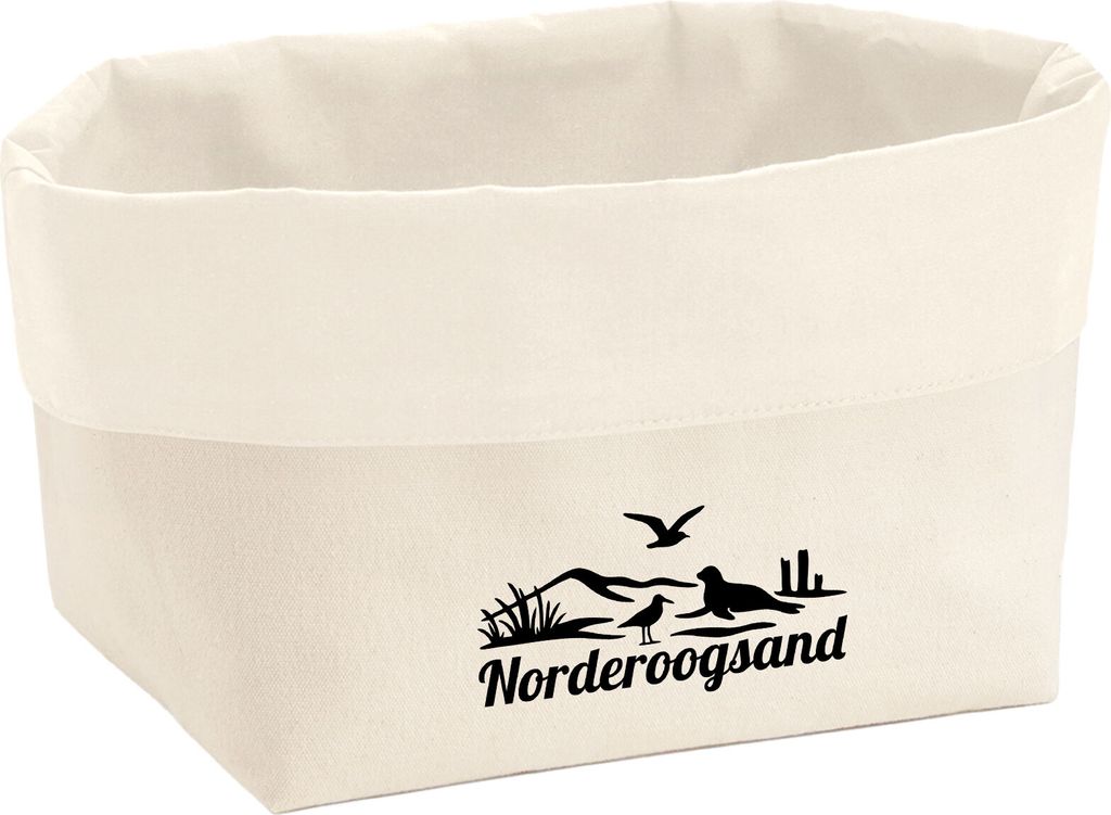 Huuraa Organizer Norderoogsand Strandmotiv 3 Liter Medium Canvas Baumwolle Utensilo Geschenkidee