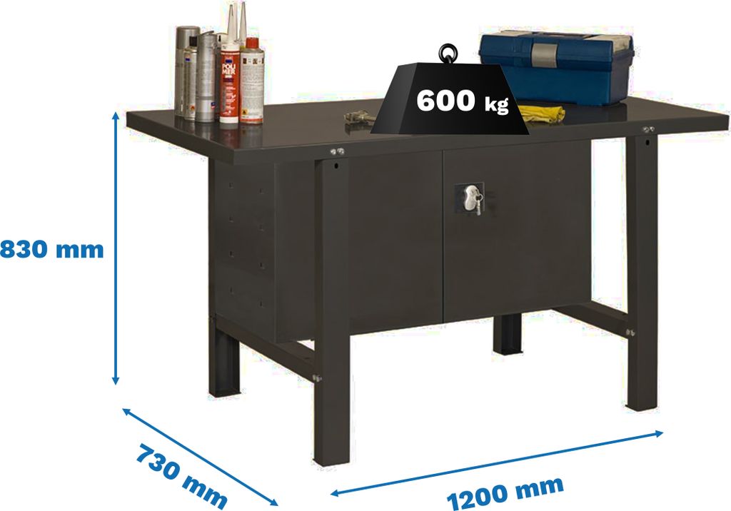 SIMONWORK BT6 METAL CABINET 1200 ANTRACITE Werkbank mit Parafuses