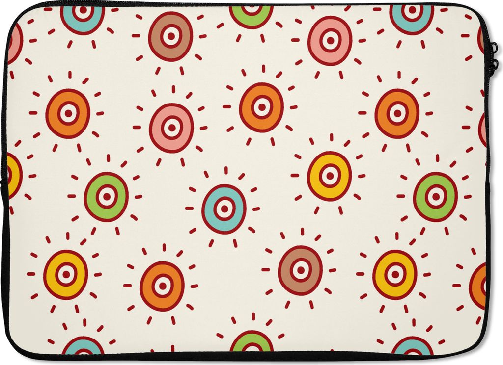 MuchoWow Laptop Hülle 14 ZollMuster - Sonne - Punkte - Mädchen - Kinder - Kinder Laptoptasche - Laptoptasche - Stoßsicher - Schutzhaube