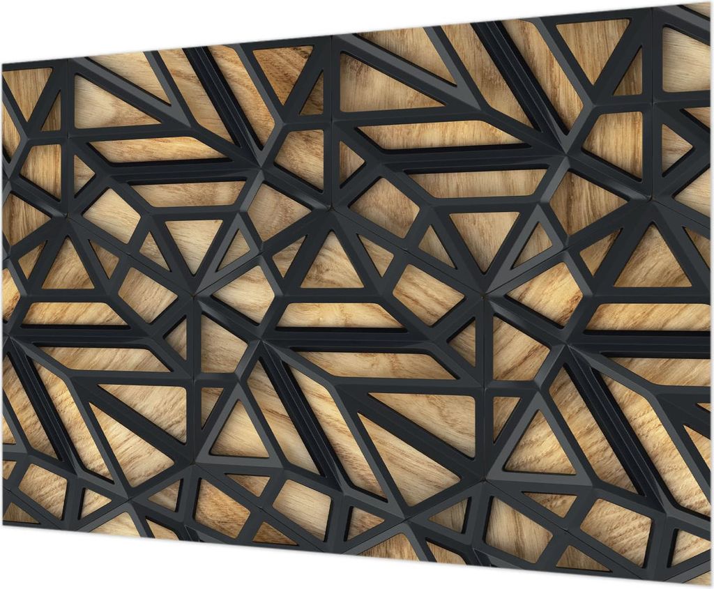 Wandtapete - Dekorative Tapete für Wohnzimmer - Tapetenfolie für Wanddekoration - 208x146 cm - Geometrische Verbindung