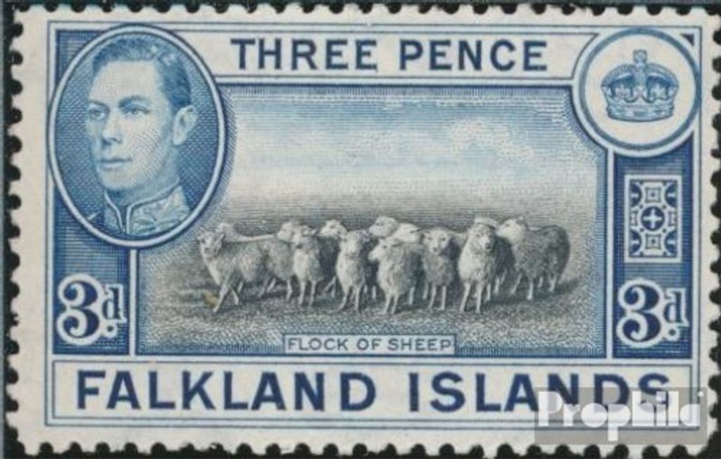 Briefmarken FalklanSteckanschlussln 1938 Mi 84 mit Falz Georg