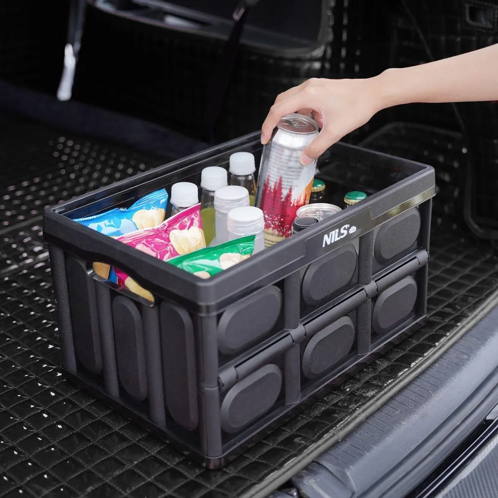 Boîte de rangement camping 20L pliable, organiseur coffre multifonction