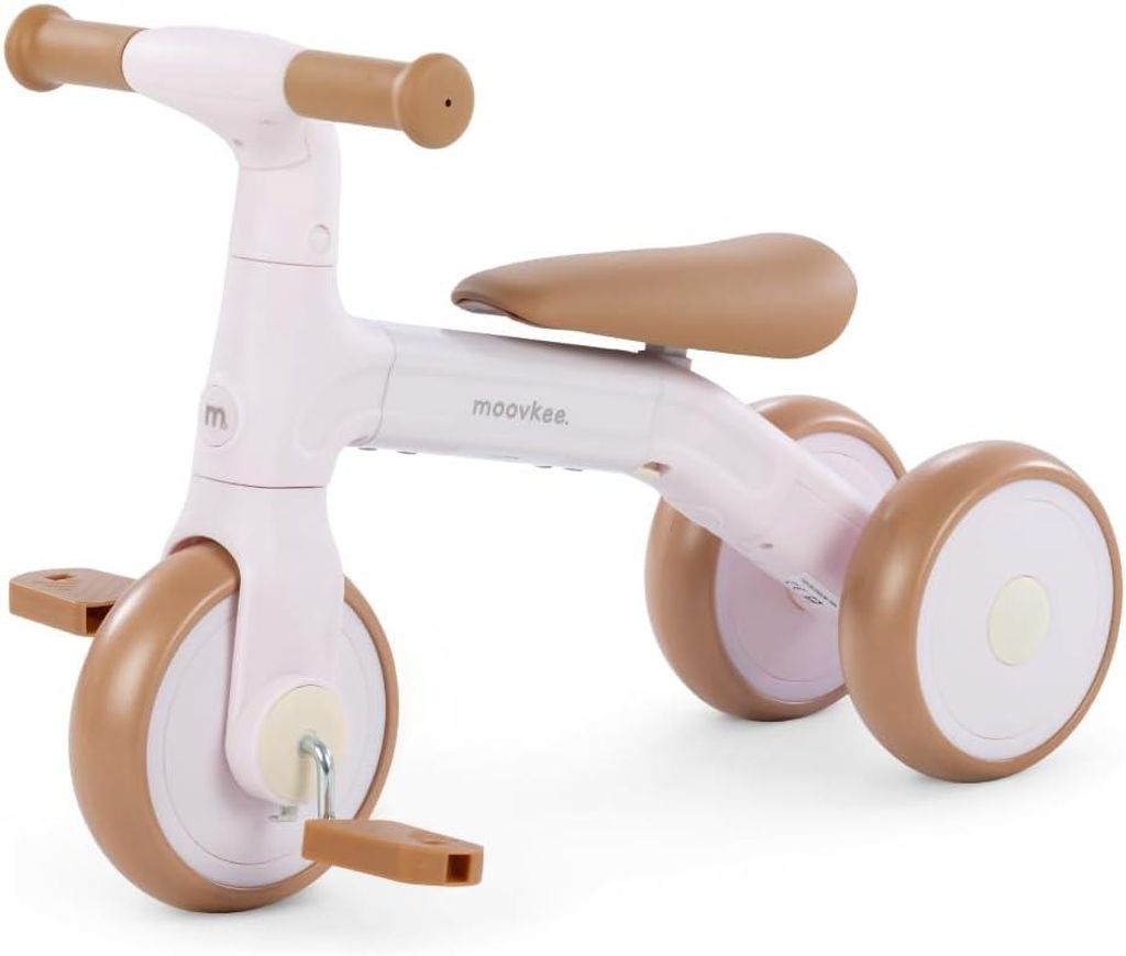 Moovkee 3-in-1 Laufrad Kinder ab 1 Jahr – Dreirad mit Pedalen, höhenverstellbar, ultraleicht, Balance Bike Todi Rosa