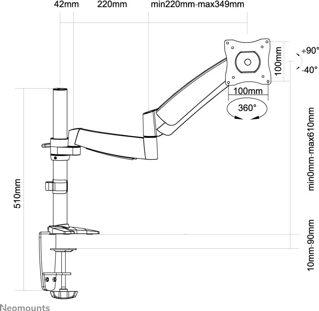 Support d'écran articulé Newstar FPMA-D950 Silver 3 joints 10-30'' - 4