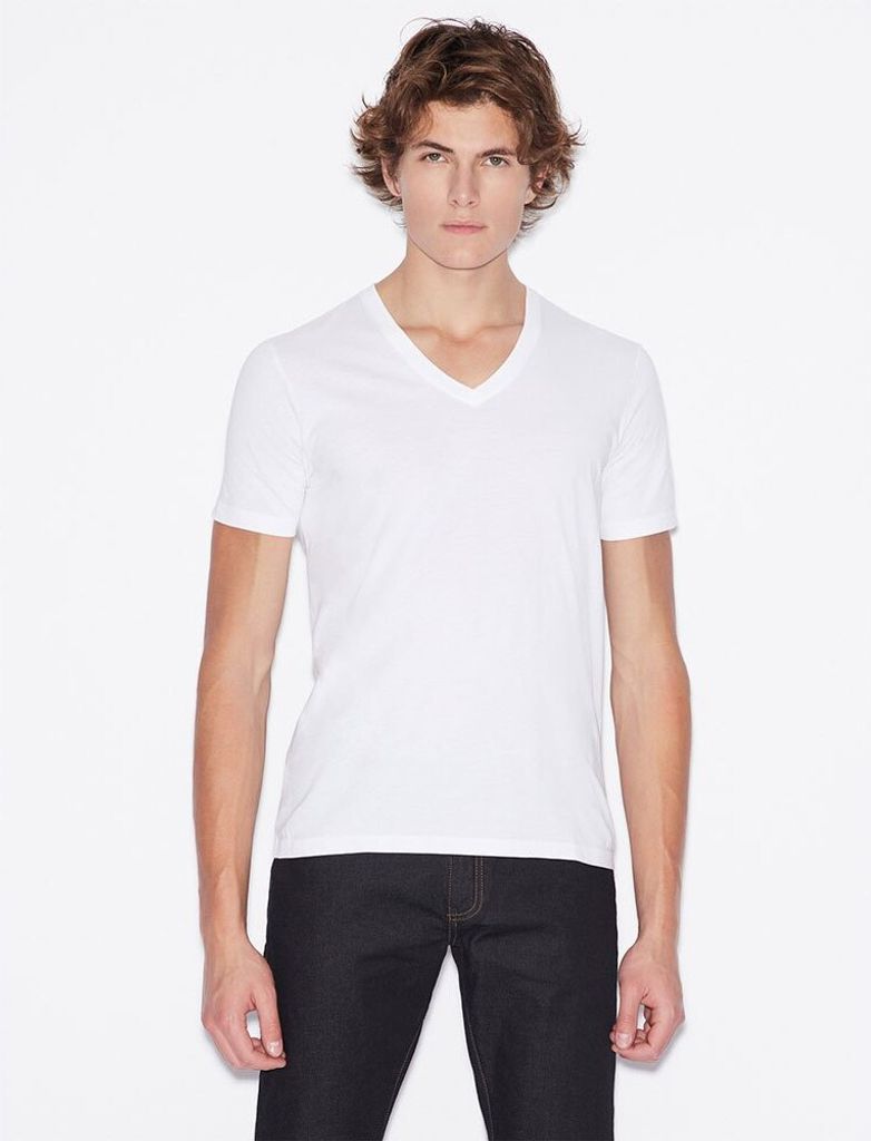 Armani Exchange 8nzt75_zja5z Kurzarm-t-shirt Mit V-ausschnitt Weiß S Mann Weiß S