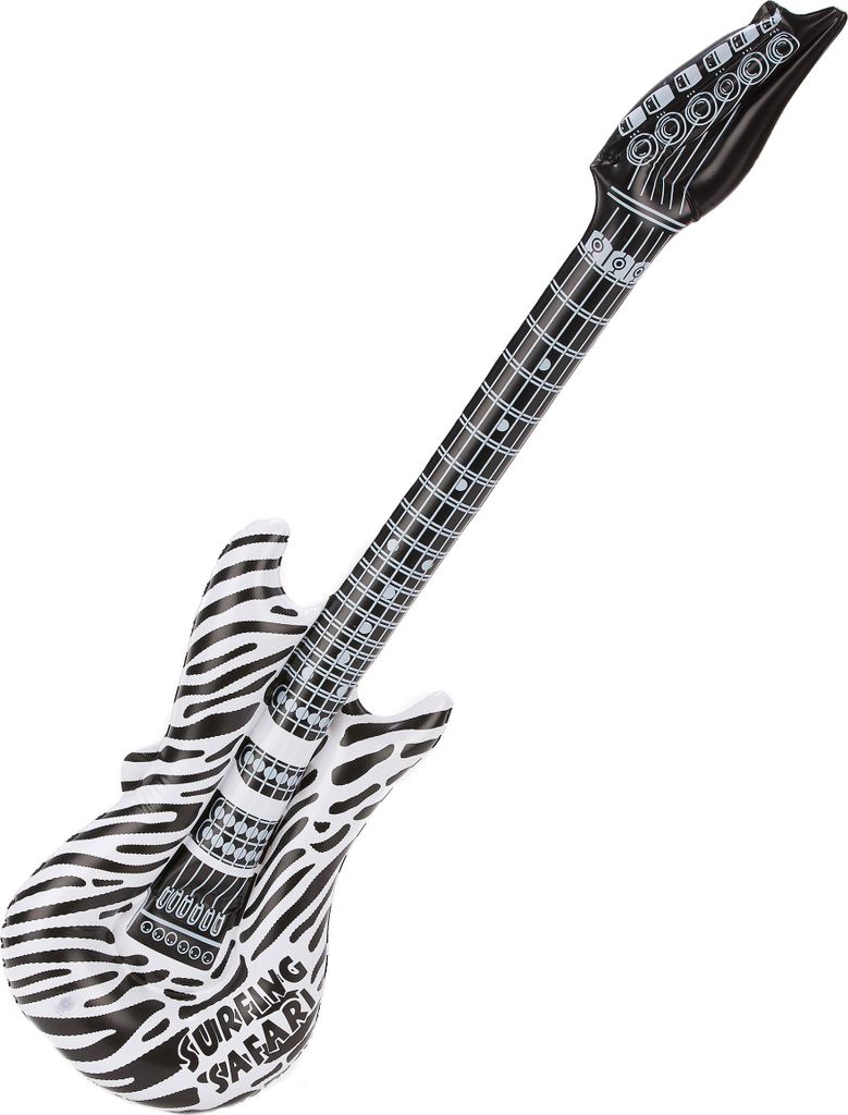 Aufblasbare Rock-Gitarre schwarz-weiss - Einheitsgröße Produktbild 