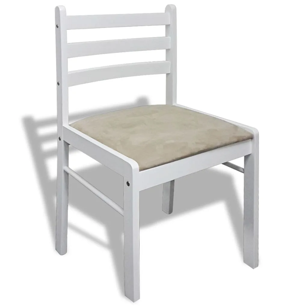 Set 2 Sedie vidaXL Legno Massiccio e Velluto Bianco | Design Elegante - 9