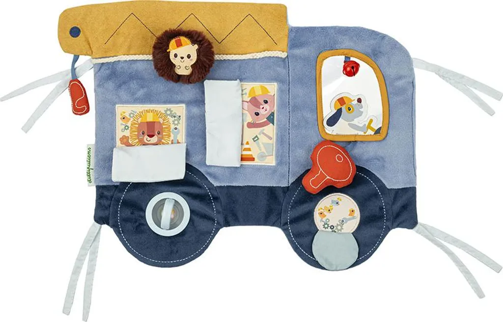 Tableau d'activités bébé Jules Lilliputiens avec miroir et textures