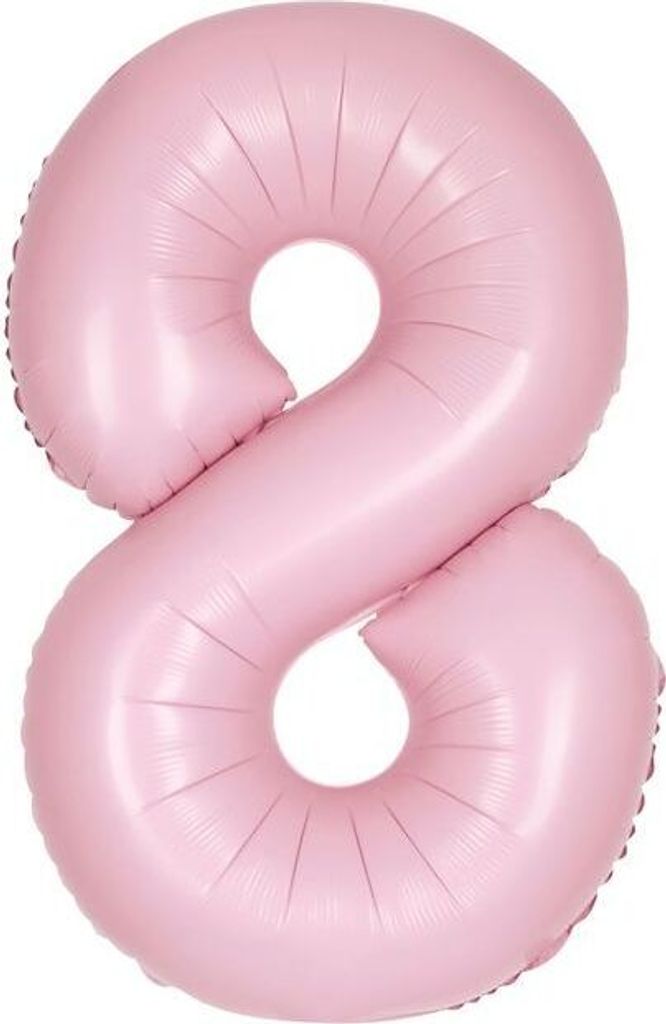 XL Folienballon rosa matt Zahl 8