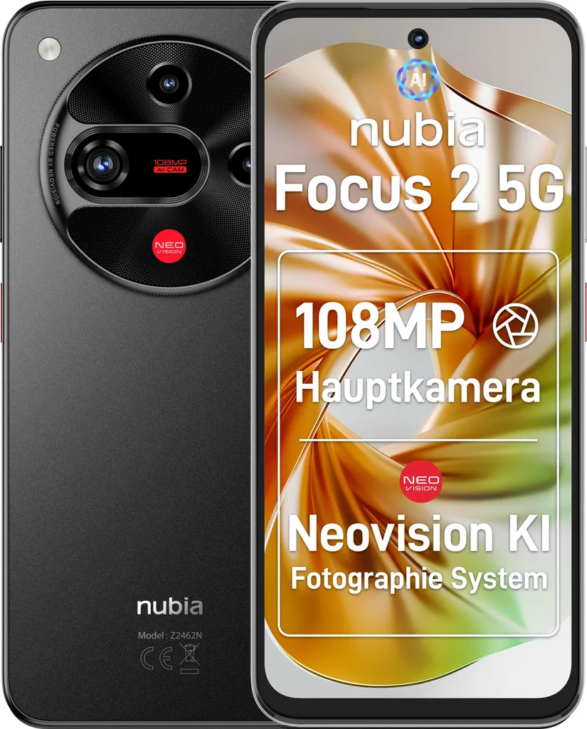Téléphone Nubia Focus 2 5G avec 256GB - Mobile Noir Haute Performance