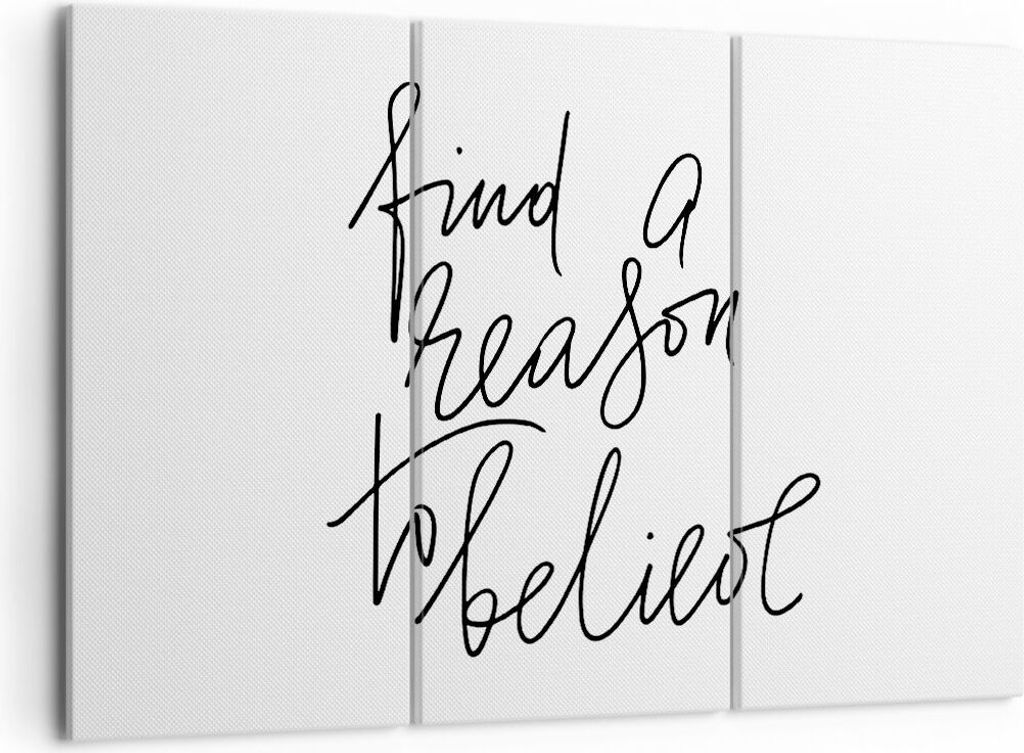 Bild auf Leinwand - Leinwandbild - 3 Teile - Manuskript Motto glauben - 105x70cm - Wand Bild - Wanddeko - Wandbilder - Leinwanddruck - Bilder - Wan...
