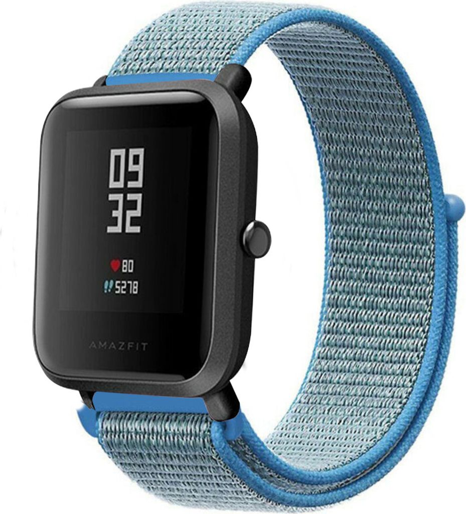 Strap-it Xiaomi Amazfit Bip Nylonarmband (Blau)