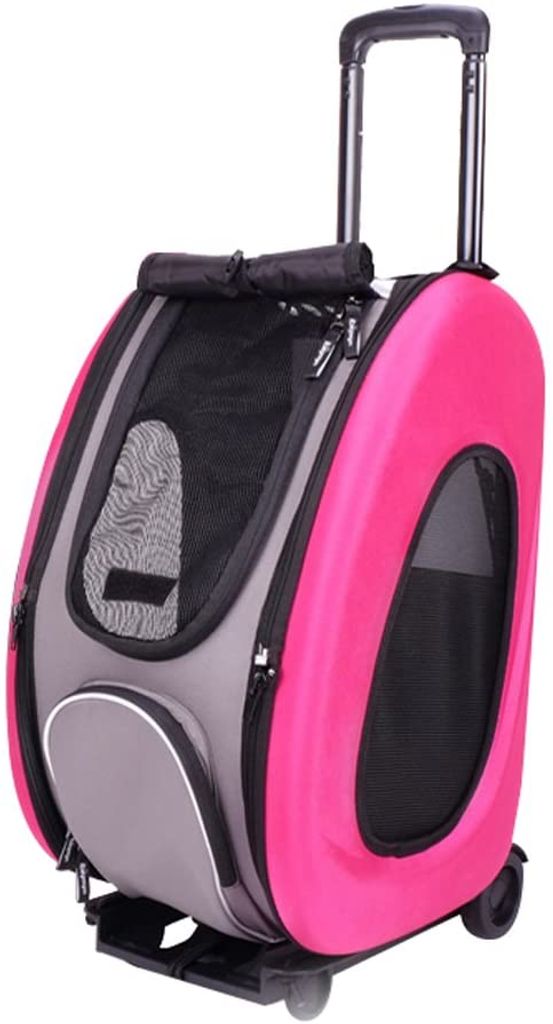 Ibiyaya Multifunktions Pet Stroller 5-in-1 Transportbox für Haustiere, aus EVA , Rosa