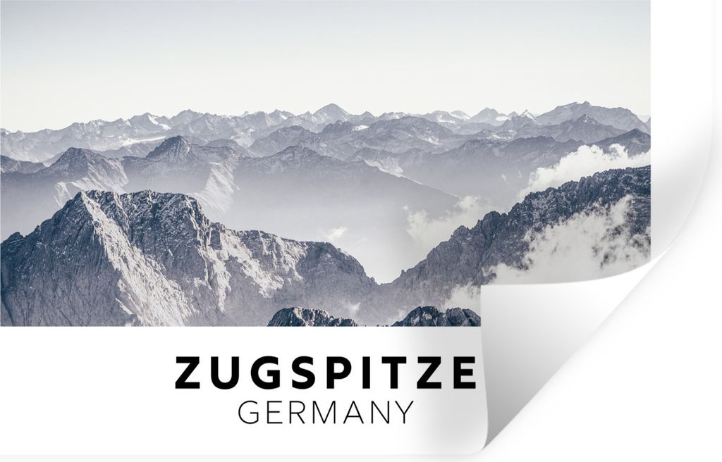 MuchoWow Wandtattoo Wandsticker Wandaufkleber Deutschland - Berge - Schnee 120x80 cm Selbstklebend und Repositionierbar - Selbstklebend - Fototap...