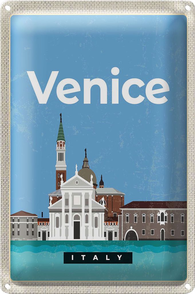 Blechschild Reise 18x12cm Venice Italy Ansicht Bild
