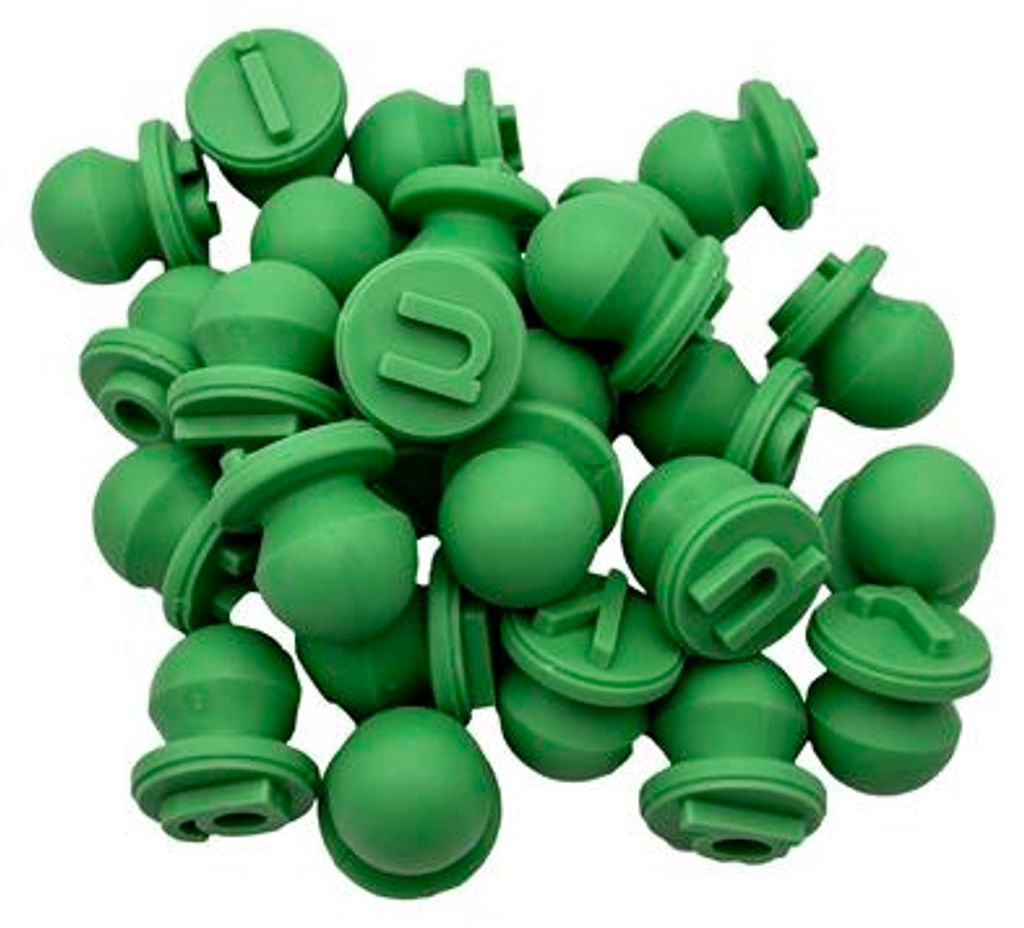 EDUPLAY 370033 Easy Grip Kleinbuchstabenstempel 26er Set, grün