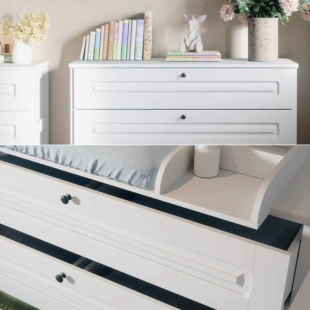 Commode à langer blanche Vitalispa Ajaton avec rangements 133x98,4 cm - 5