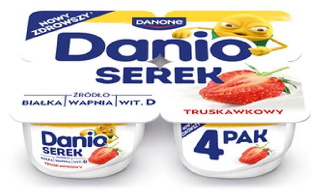 Danio Serek homogenizowany truskawkowy 520 g (4x130 g) Zdjęcie produktu 