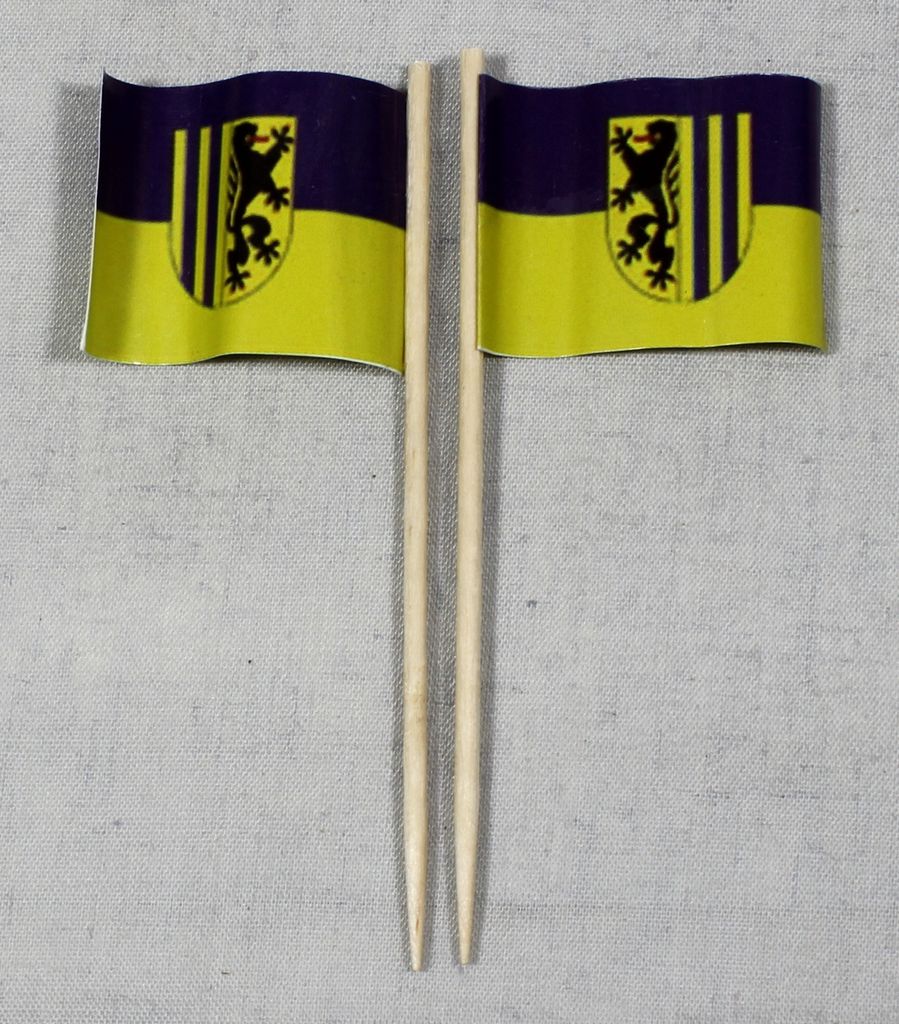 Party-Picker Flagge Leipzig Papierfähnchen in Spitzenqualität 25 Stück Beutel
