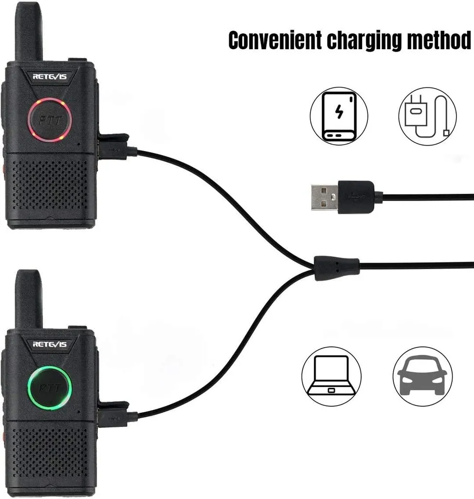 Talkie-Walkie Mini RT618 Double PTT Rechargeable pour École et Hôpital