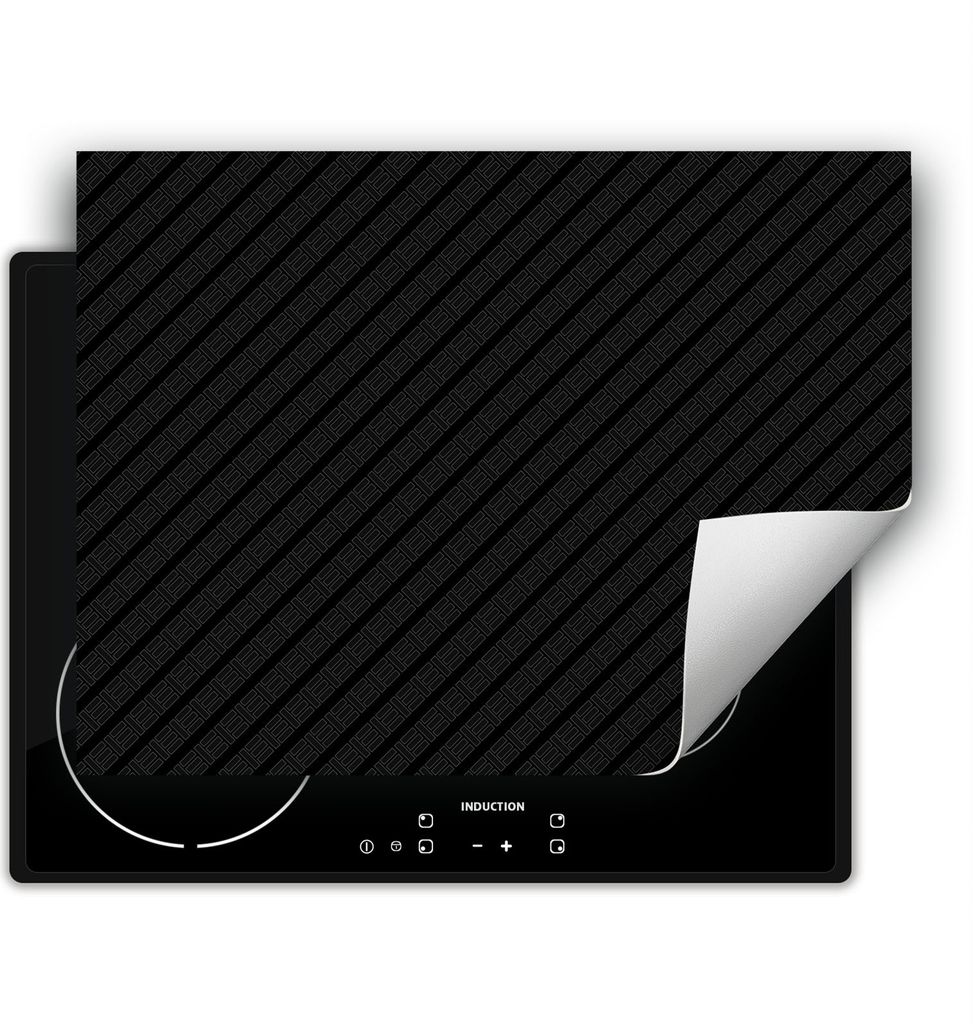 DarHaus Herdabdeckplatte 70x52 cm Anti Rutsch Matte Aufrollbar, dunkelgrau - Muster