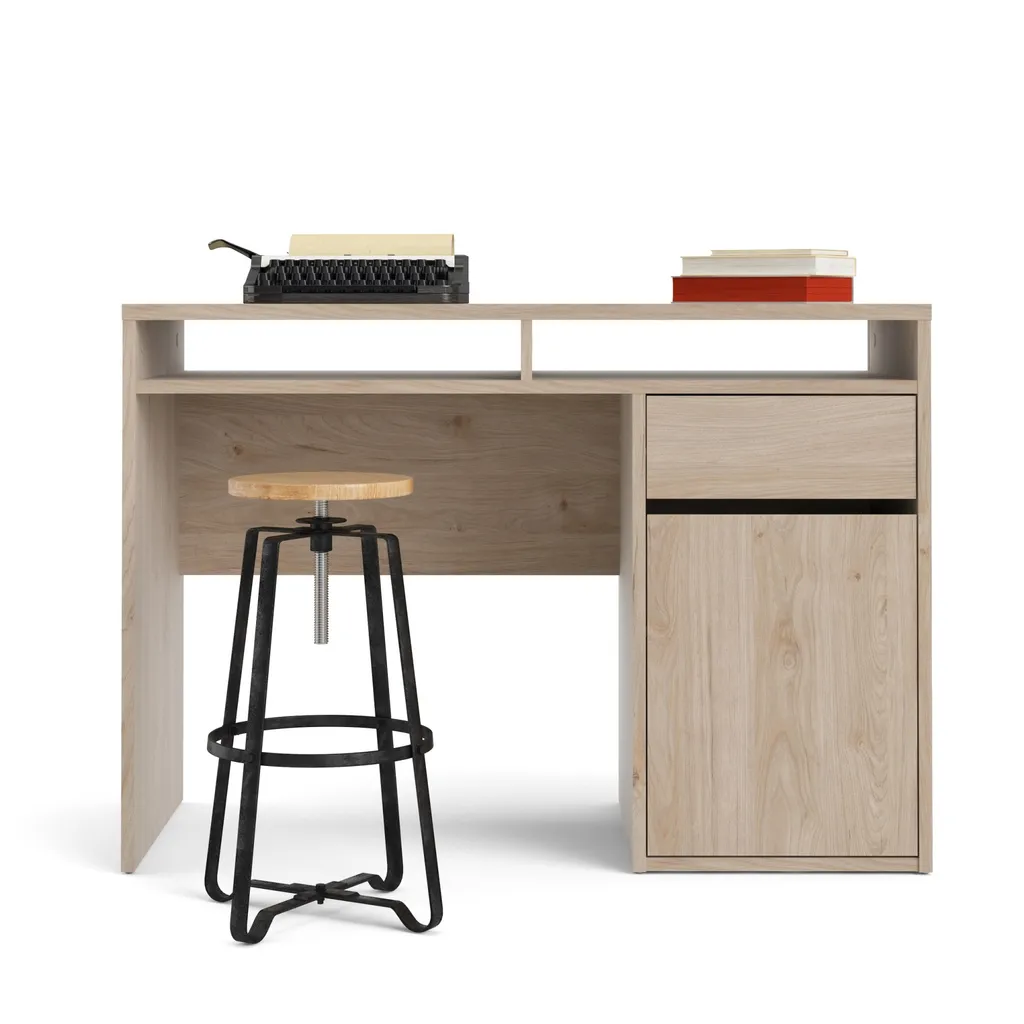 Bureau Fula 1 tiroir 1 porte décor Hickory naturel - Style Moderne - 8