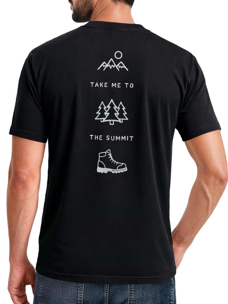 Herren T-Shirt Backprint - Outdoor Icons - Baumwollshirt Männer Fashion Streetstyle Slim Fit Neverless